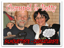 Betty & Champl - Betty caricaturiste & champol caricaturiste et silhouettiste duo de choc pour l'animation de votre vnement